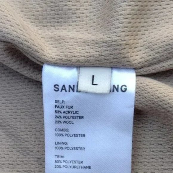 Sandy Liang Rushi Shearling Sherpa Jacket Blue Black Fleece Zip Up Coat L NWOT - Picture 10 of 14